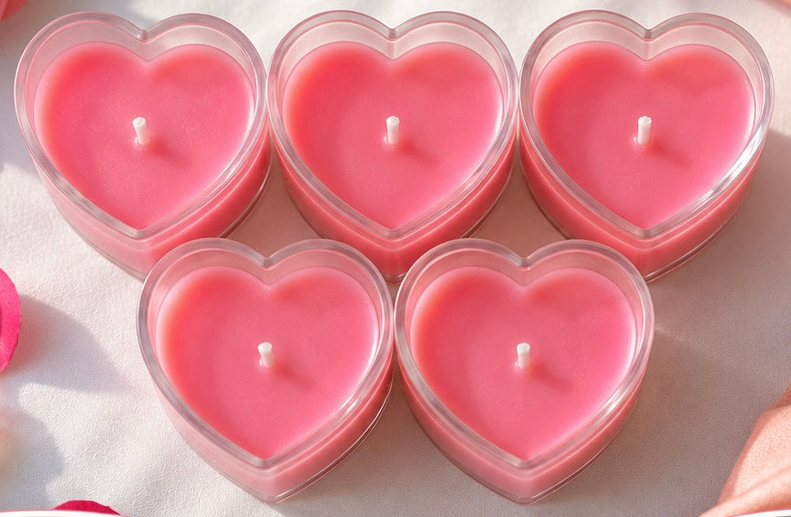 🌹 Lumora Rose Bliss Heart Tea Lights
