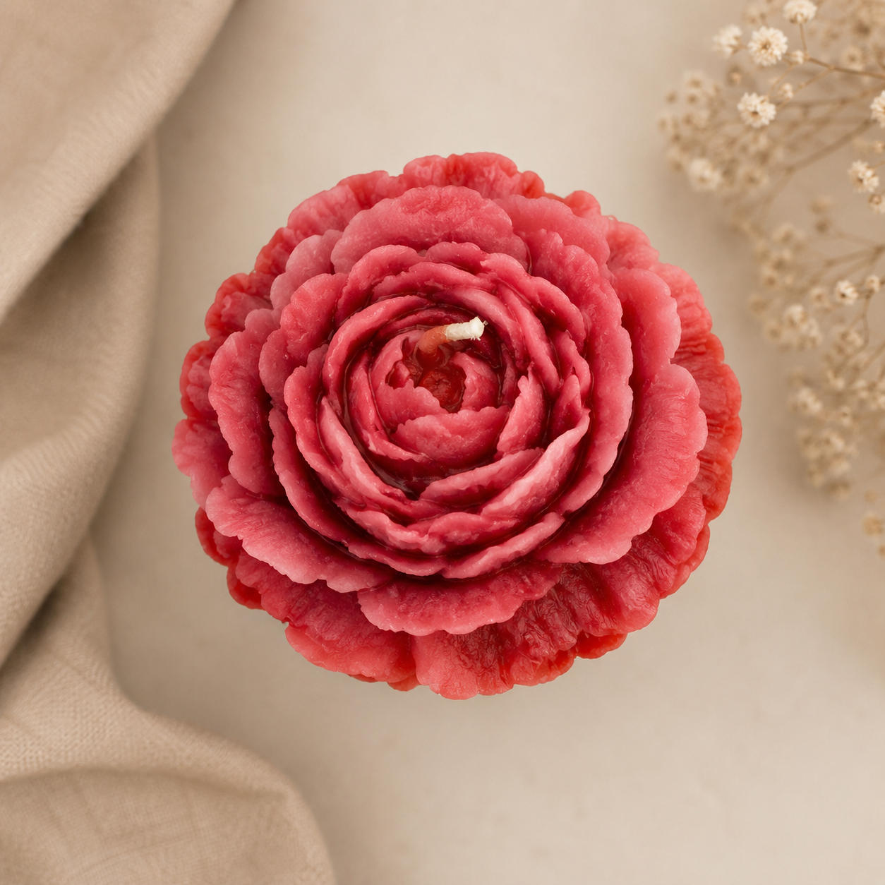 Scented Flower Vase Candle – Original French Rose