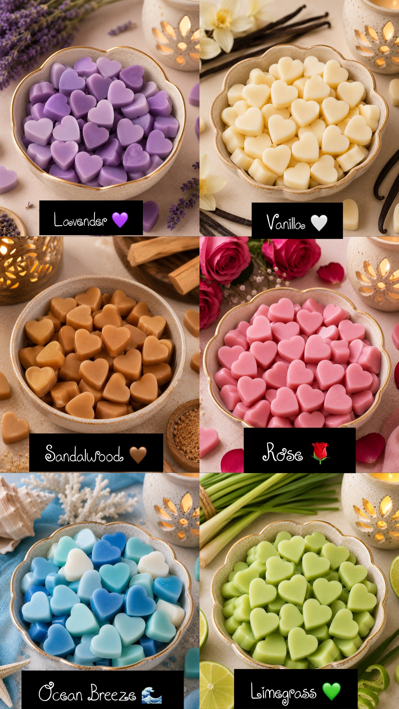 Lumora Heart Wax Melts – Pack of 50