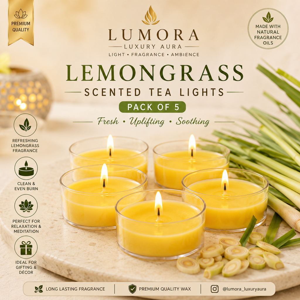 Lumora Lemongrass Scented Tea Lights (Pack of 5)