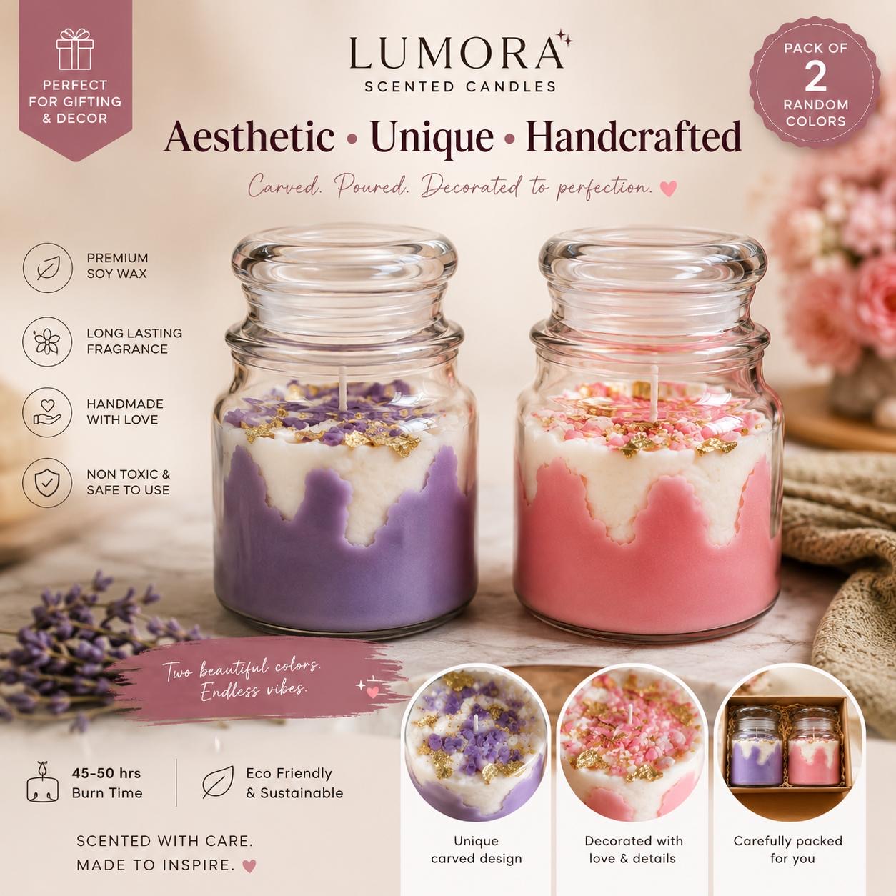 ✨ Lumora Signature Carved Candle ✨