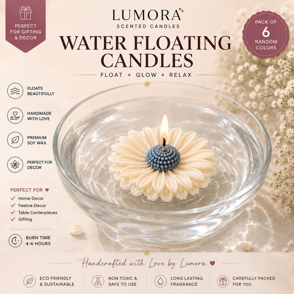 🌼 Pack of 6 Floating Daisy Candles