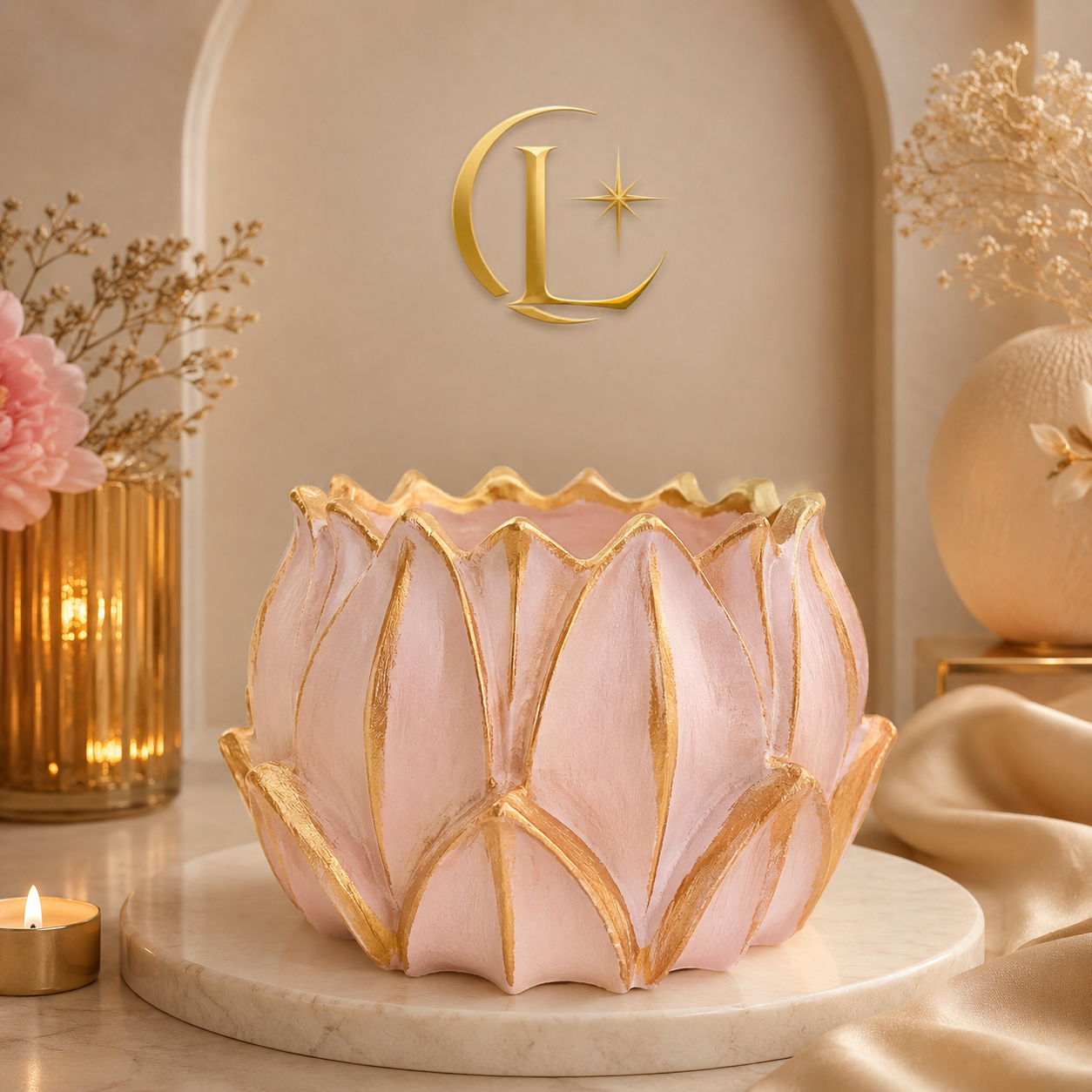 Lotus Bloom Vessel | Handcrafted Decorative Jar & Planter