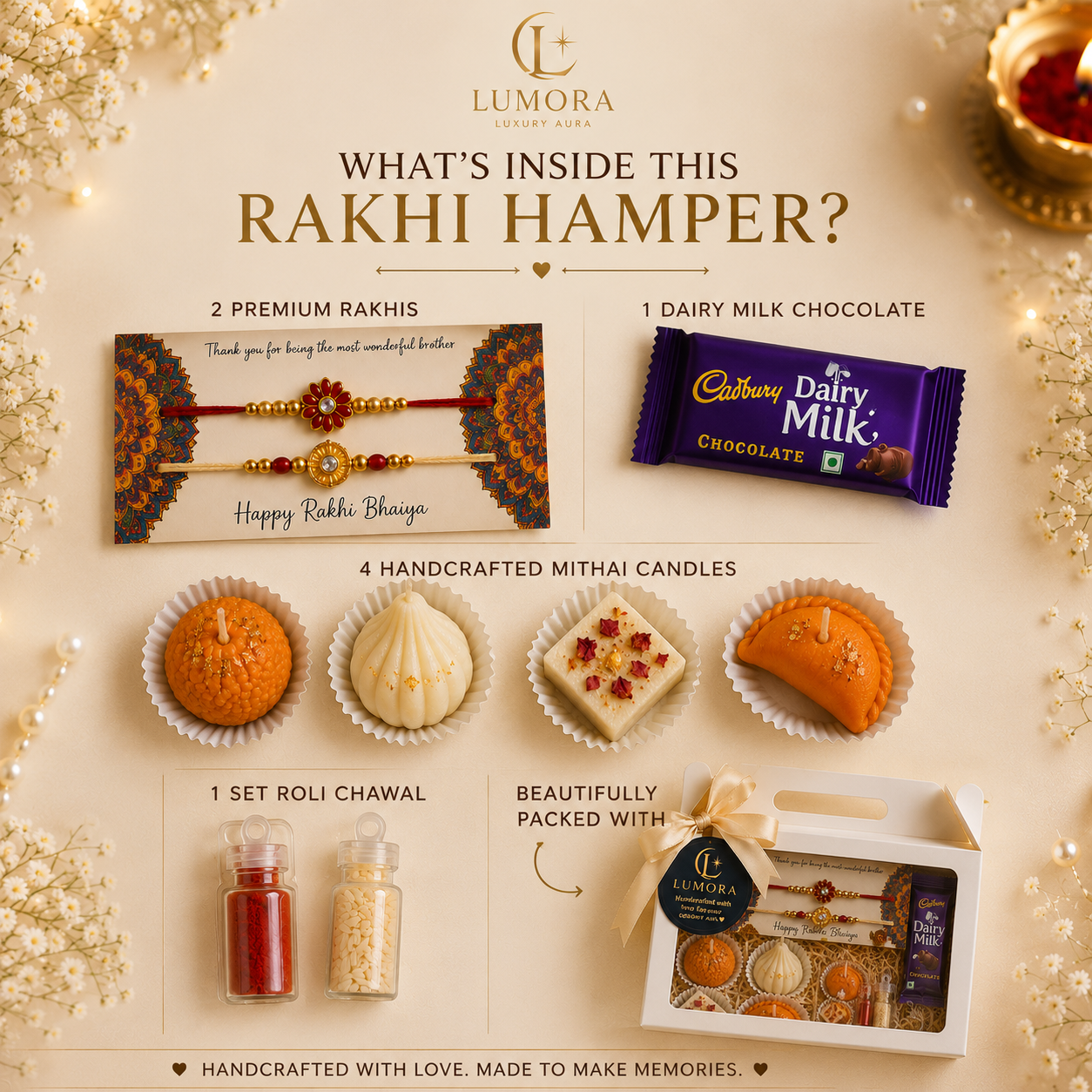 Lumora Rakhi Royale Hamper | Luxury Handcrafted Raksha Bandhan Gift Box