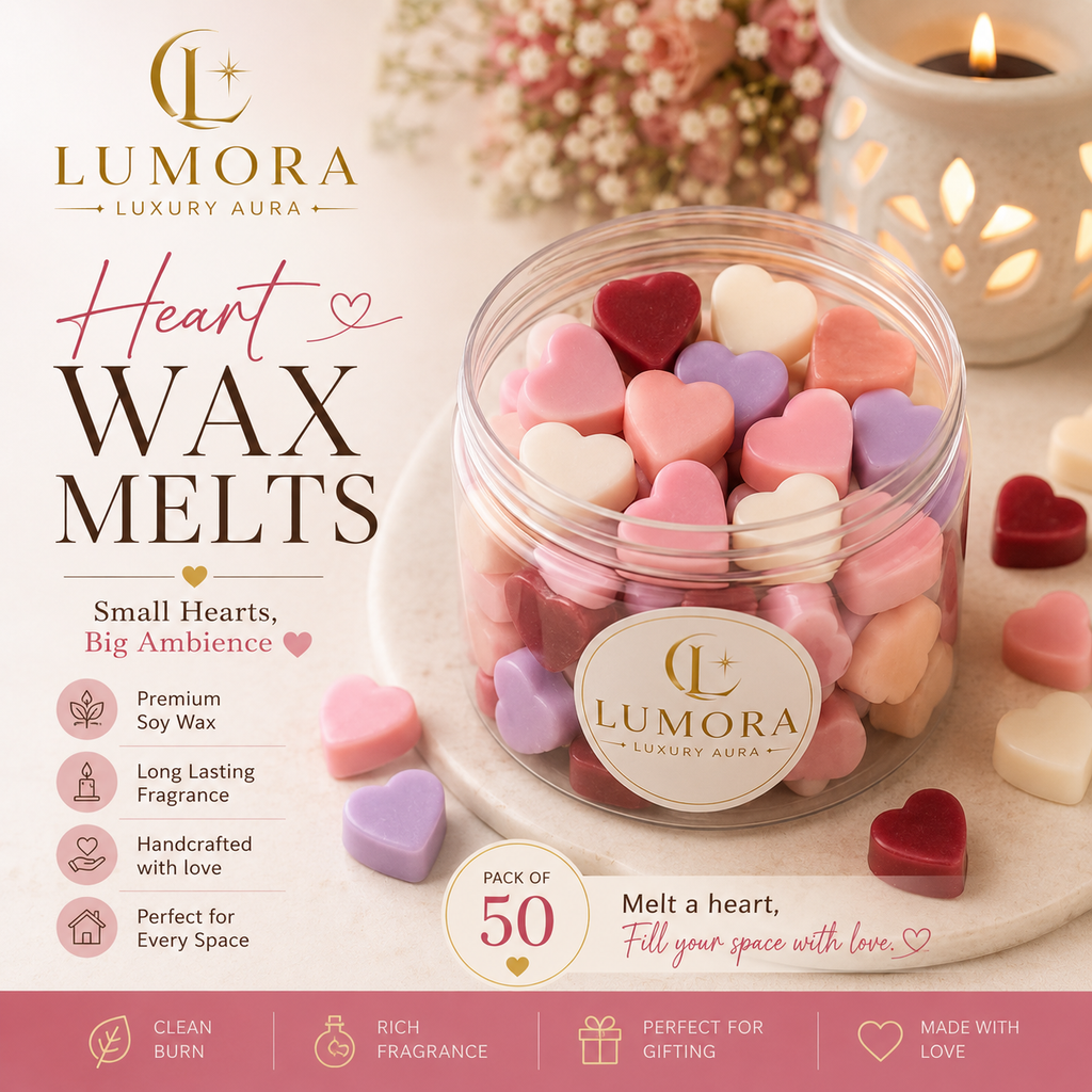 Lumora Heart Wax Melts – Pack of 50