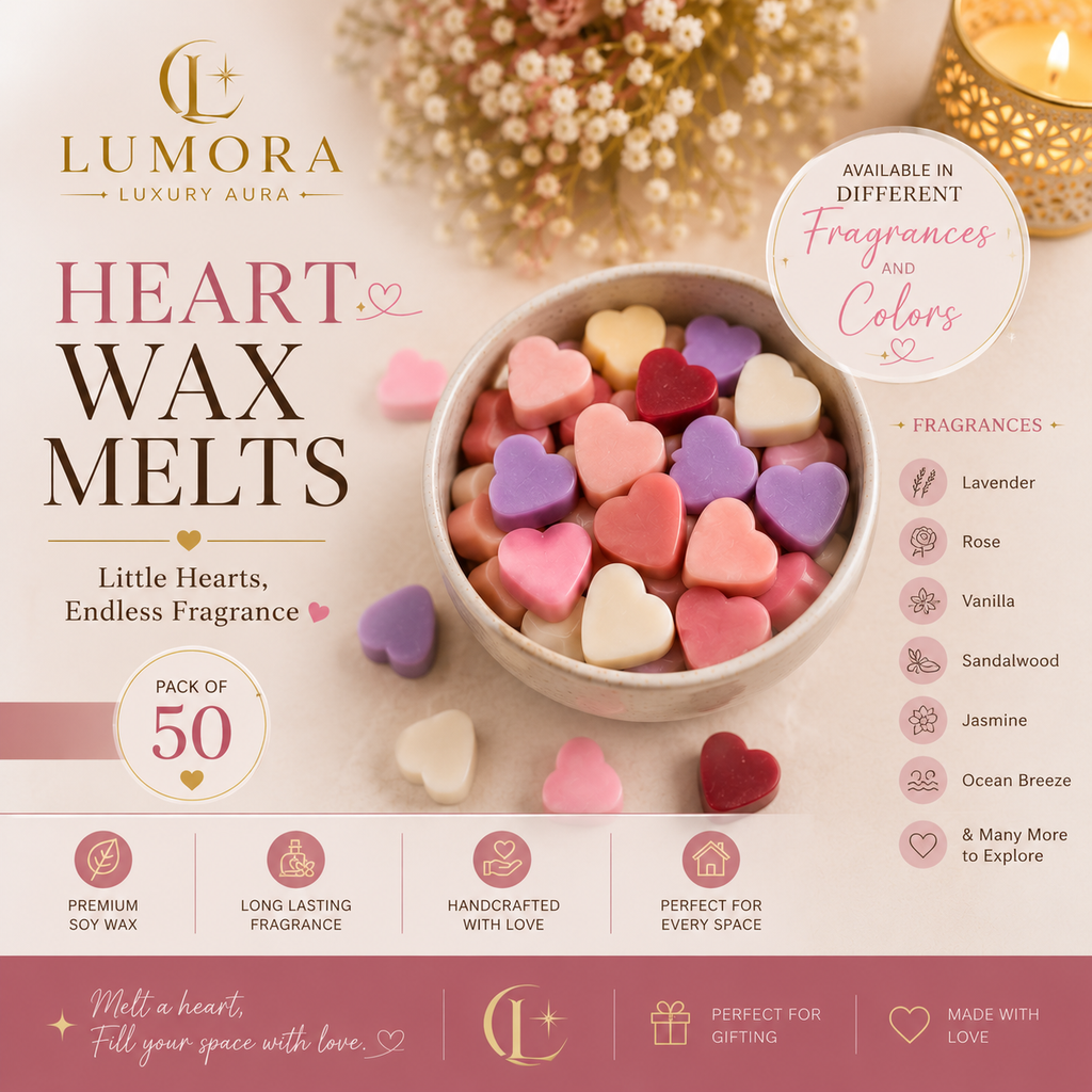 Lumora Heart Wax Melts – Pack of 50