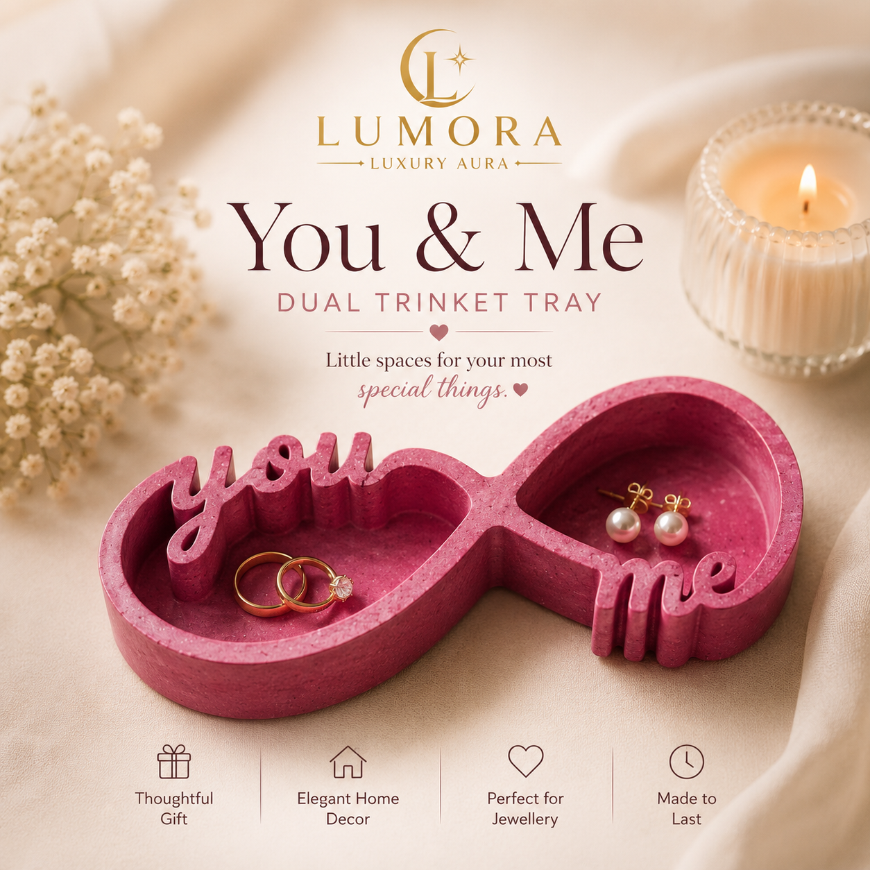 You & Me Dual Trinket Tray