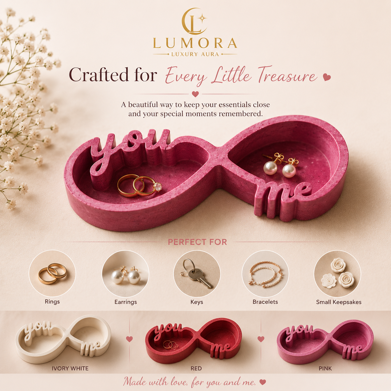 You & Me Dual Trinket Tray