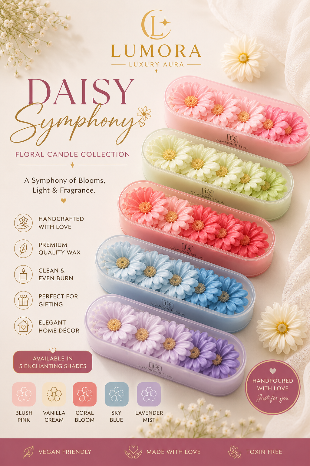Daisy Symphony – Floral Candle Collection